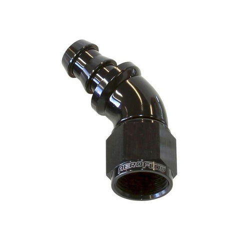 Aeroflow AF512-12BLK -12AN 45 Black Full Flow Push Lock
