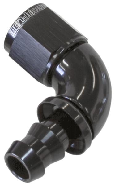 Aeroflow AF513-08BLK -8AN 90 Black Full Flow Push Lock