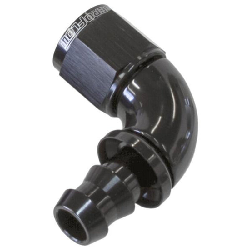 Aeroflow AF513-06BLK -6AN 90 Black Full Flow Push Lock