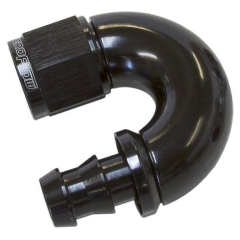 Aeroflow AF516-06BLK -6AN 180 Black Full Flow Push Lock