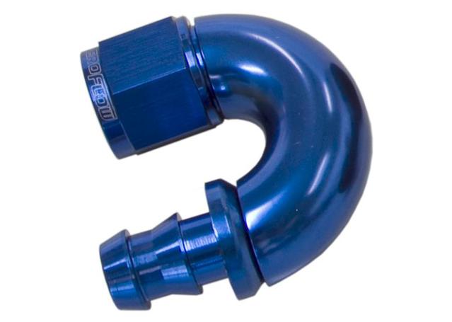 Aeroflow AF516-08 -8AN 180 Blue Full Flow Push Lock
