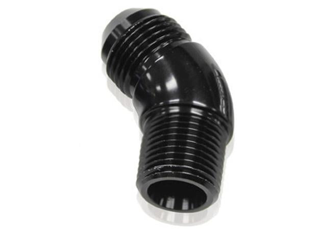 Aeroflow AF523-10-12BLK 45 Deg 3/4" To -10AN Full Flow