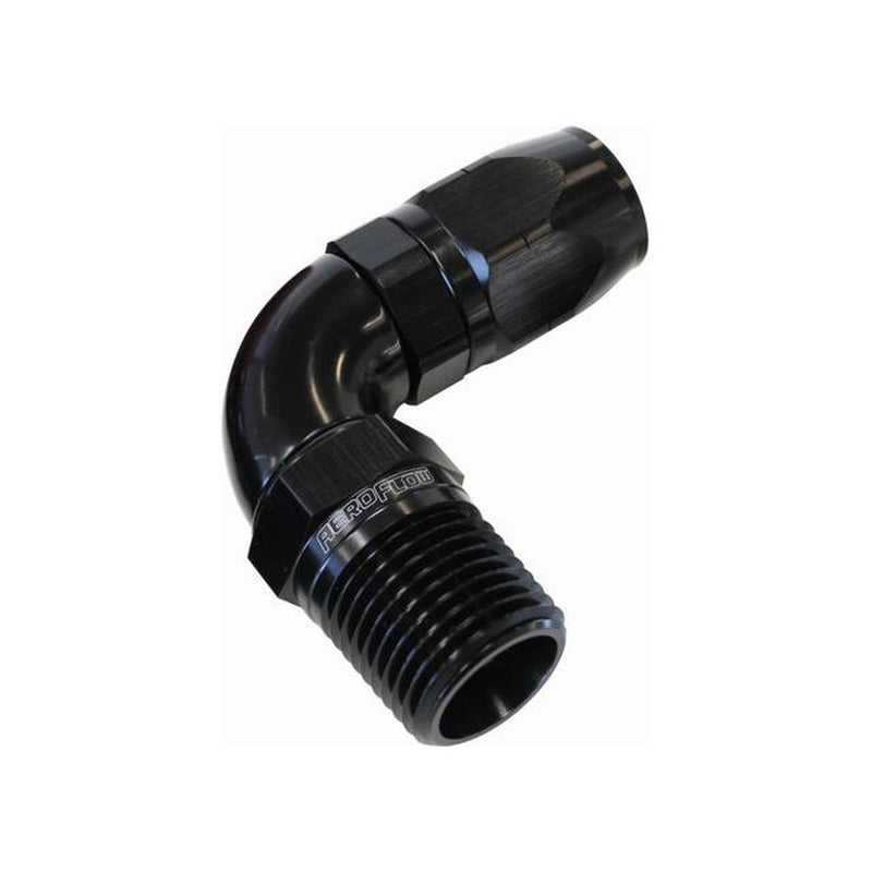 Aeroflow AF529-08-04BLK Male 1/4 NPT 90 Deg To -8AN Hose
