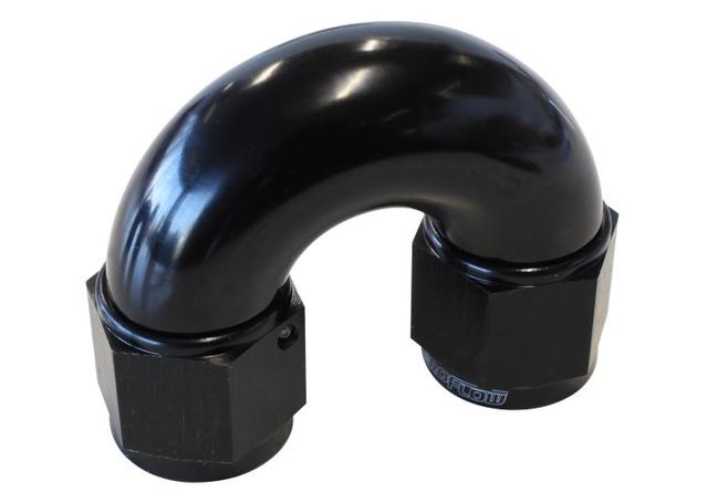 Aeroflow AF536-10BLK -10AN 180 Deg Swivel Coupler Black