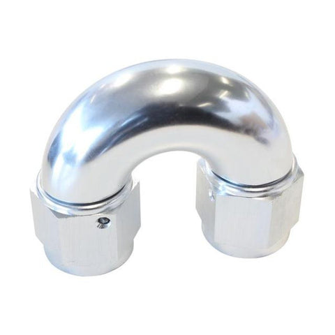Aeroflow AF536-08S -8AN 180 Deg Swivel Coupler Silver