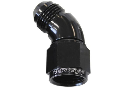Aeroflow AF542-16BLK 45 Deg Female - Male -16AN Black