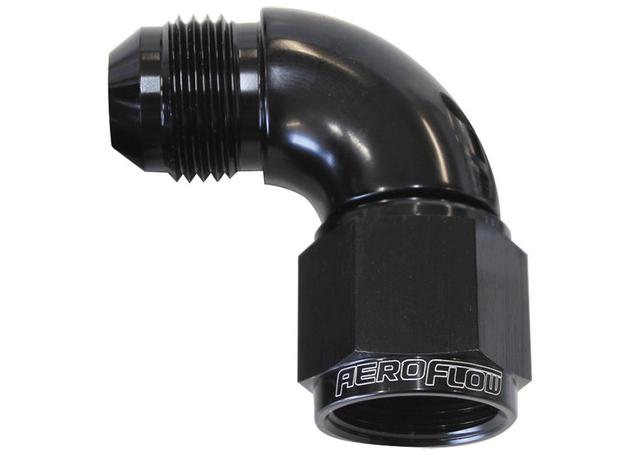 Aeroflow AF543-16BLK 90 Deg Female - Male -16AN Black