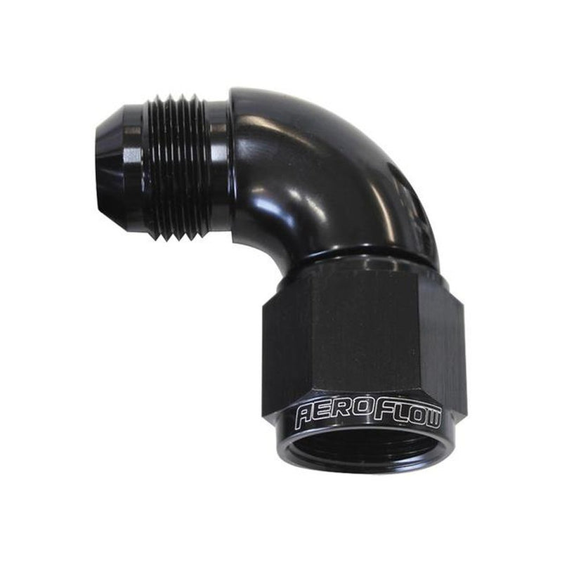 Aeroflow AF543-04BLK 90 Deg Female - Male -4AN Black Full