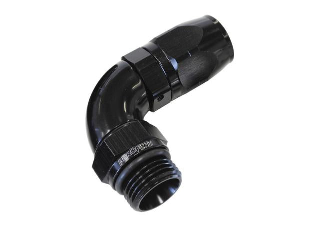 Aeroflow AF549-10-08BLK Male Hose End -8 ORB To -10 Hose
