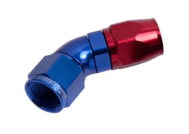 Aeroflow AF552-12 Alloy 45 Deg Hose End -12AN Blue Cutter
