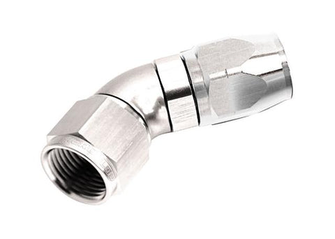Aeroflow AF552-08S Alloy 45 Deg Hose End -8AN Silver