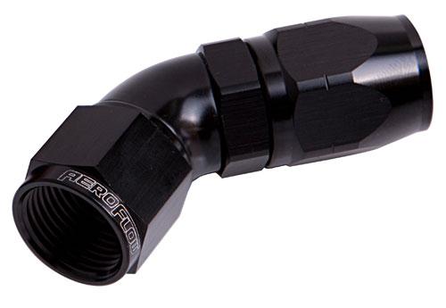 Aeroflow AF552-06BLK Alloy 45 Deg Hose End -6AN Black