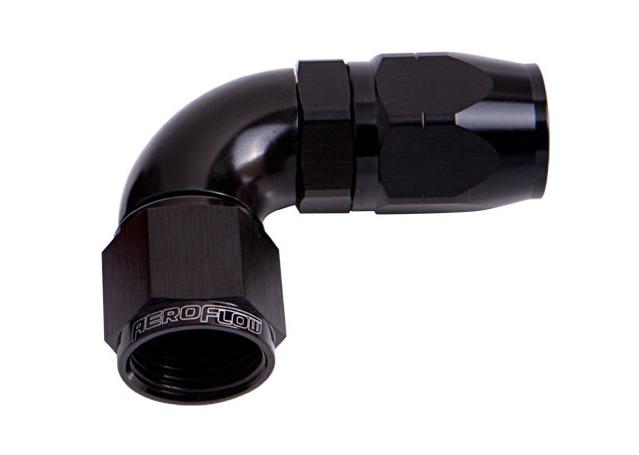 Aeroflow AF553-08-06BLK Stepped 90 Deg Hose End -8 Hose