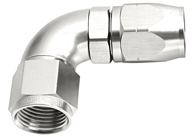 Aeroflow AF553-12S Alloy 90 Deg Hose End -12AN Silver