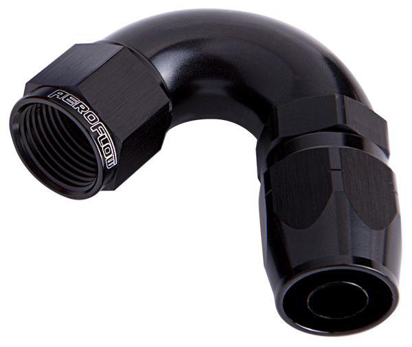 Aeroflow AF554-04BLK Alloy 120 Deg Hose End -4AN Black