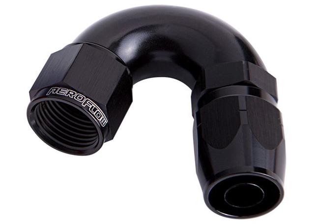 Aeroflow AF555-04BLK Alloy 150 Deg Hose End -4AN Black