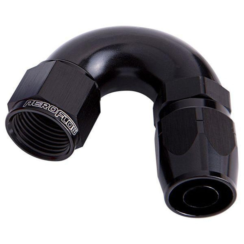 Aeroflow AF555-08BLK Alloy 150 Deg Hose End -8AN Black