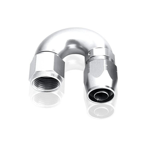 Aeroflow AF556-06S Alloy 180 Deg Hose End -6AN Silver