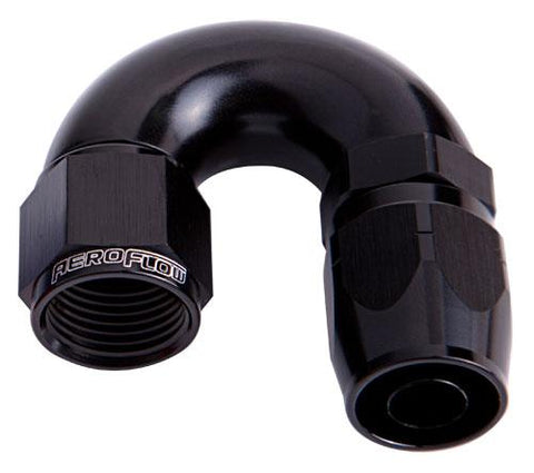 Aeroflow AF556-08BLK Alloy 180 Deg Hose End -8AN Black