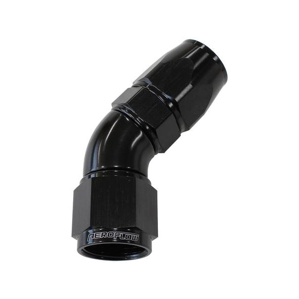 Aeroflow AF572-06DBLK 45 Deg -6AN Full Flow Teflon Hose