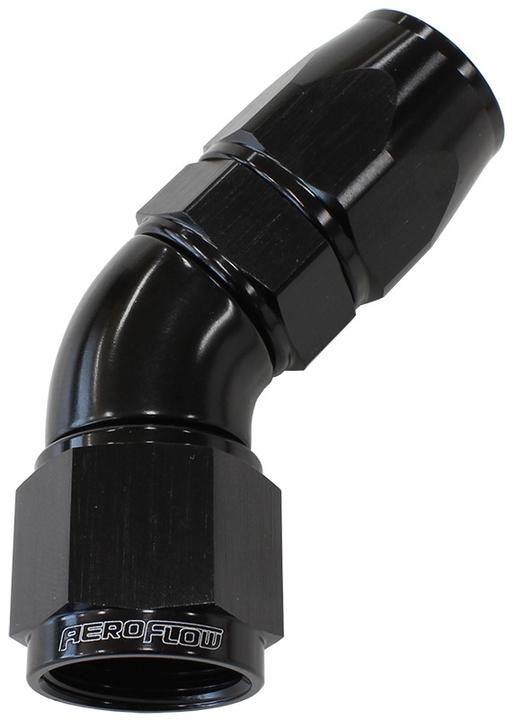Aeroflow AF572-08DBLK 45 Deg -8AN Full Flow Teflon Hose