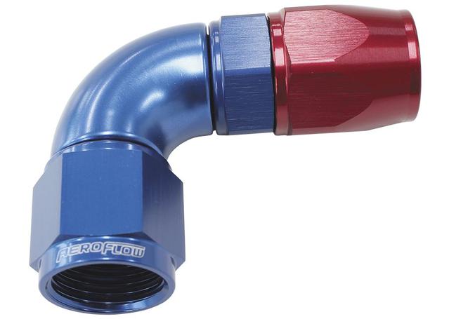 Aeroflow AF573-10D 90 Deg -10AN Full Flow Teflon Hose End