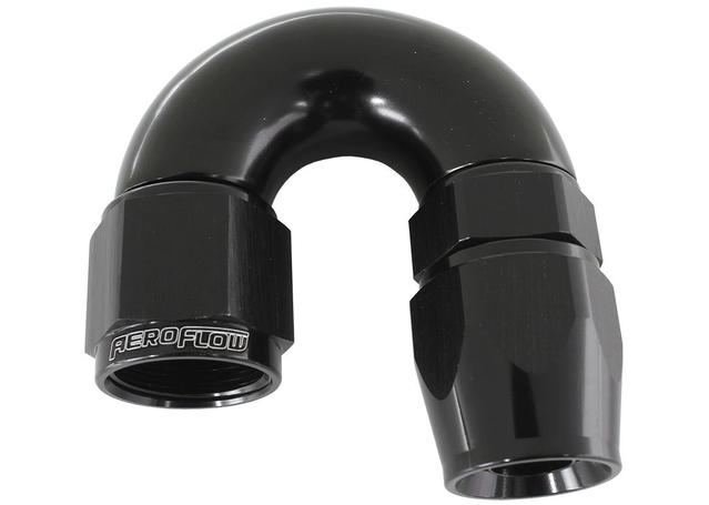 Aeroflow AF576-04DBLK 180 Deg -4AN Full Flow Teflon Hose