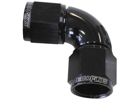 Aeroflow AF583-04BLK -4AN 90 Deg Swivel Coupler Black