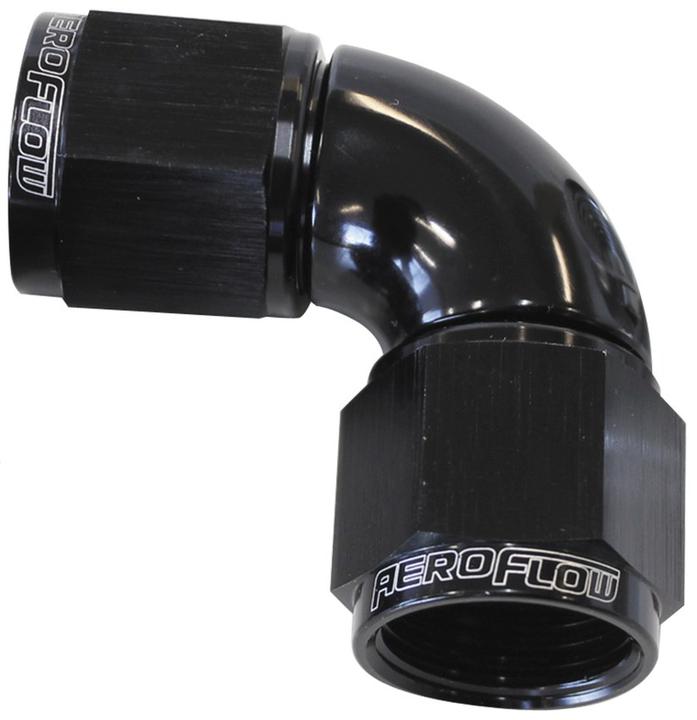 Aeroflow AF583-06BLK -6AN 90 Deg Swivel Coupler Black