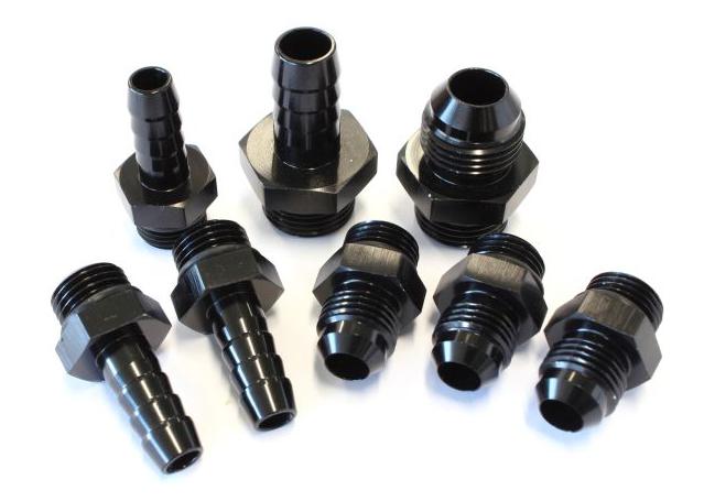 Aeroflow AF59-1016BLK Surge Tank Fitting Kit Barb & AN