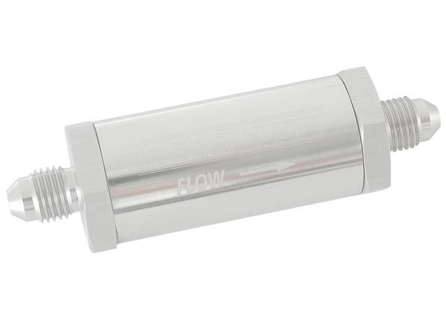 Aeroflow AF607-04S -4AN Inline Fuel & Oil Filter Silver