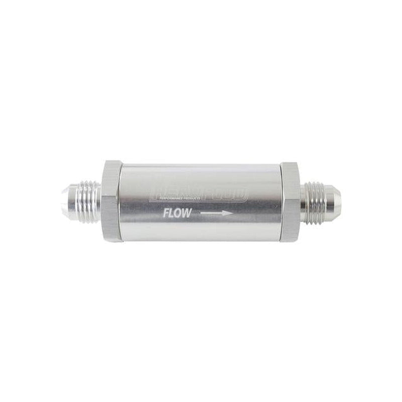 Aeroflow -6AN Turbo Inline Oil Filter Silver 30 Micron