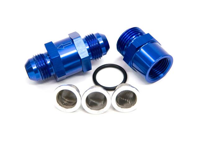 Aeroflow AF608-04 -4AN Inline Fuel & Oil Filter Blue 3x