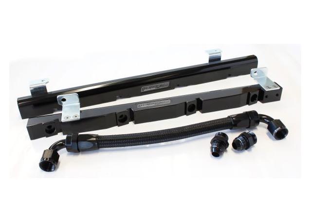 Aeroflow AF64-2008BLK Fuel Rail Kit Black Fits Holden 5L