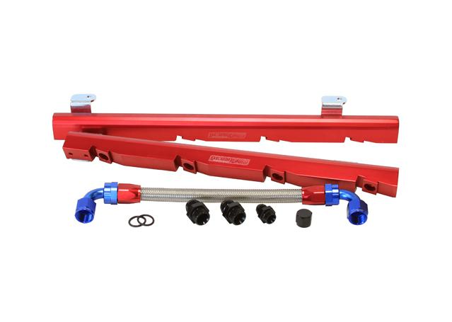 Aeroflow AF64-2008R Fuel Rail Kit Red Fits Holden 5L EFI