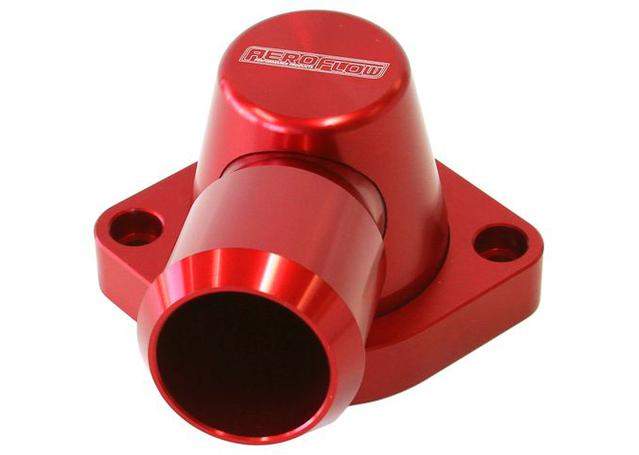 Aeroflow AF64-2092R Billet Thermostat Housing Red Swivel