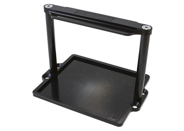 Aeroflow AF64-2102BLK Battery Hold Down Tray Black Billet