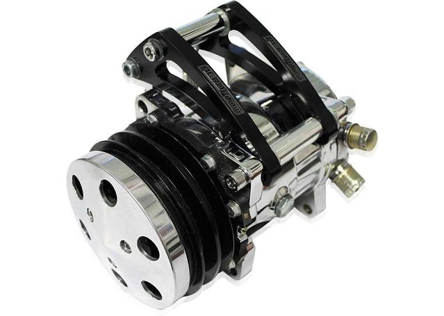 Aeroflow AF64-4012BLK Black Low Mount A/C Bracket