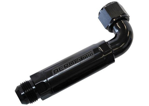 Aeroflow AF64-4100BLK -12AN 90Deg To Inline Filter fits