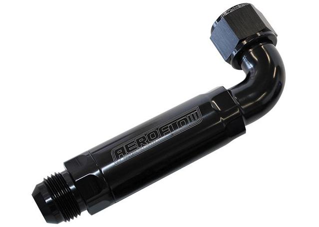 Aeroflow AF64-4100BLK -12AN 90Deg To Inline Filter fits