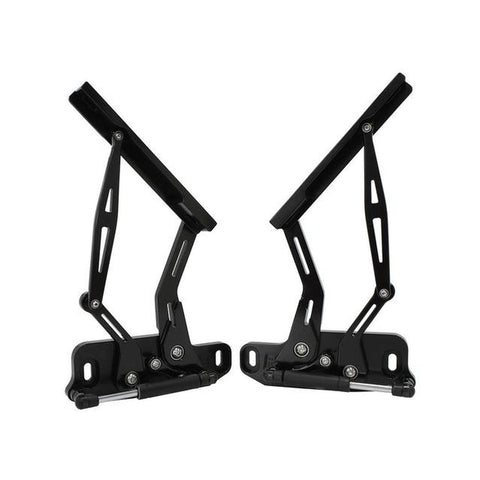 Aeroflow AF64-4122BLK Billet Bonnet Hinge Kit Black Fits