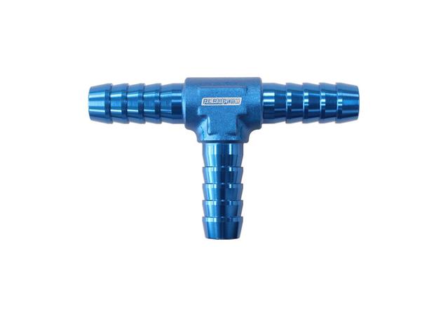Aeroflow AF64-4200 Aluminium T - Piece 3mm / 1/8"Blue Tee