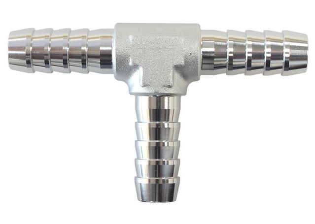 Aeroflow AF64-4205S Aluminium T Piece 10mm / 3/8" Silver