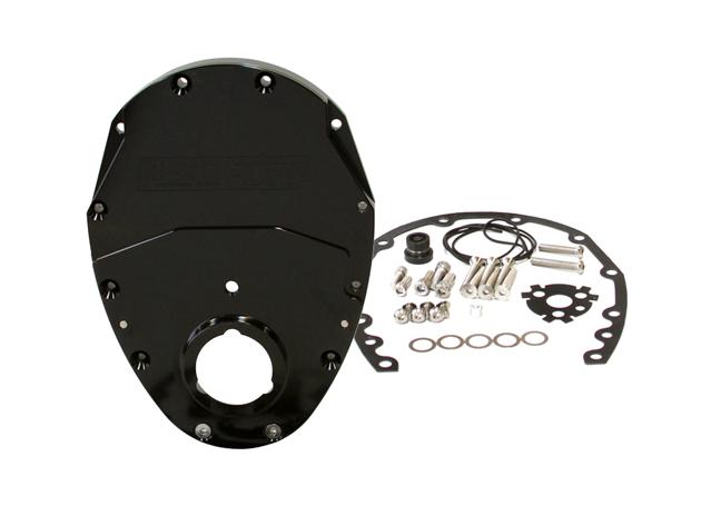 Aeroflow AF64-4350BLK 2 Piece Timing Cover Kit Billet