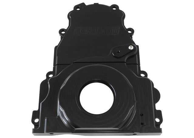 Aeroflow AF64-4361BLK Billet 2 Piece Timing Cover Black