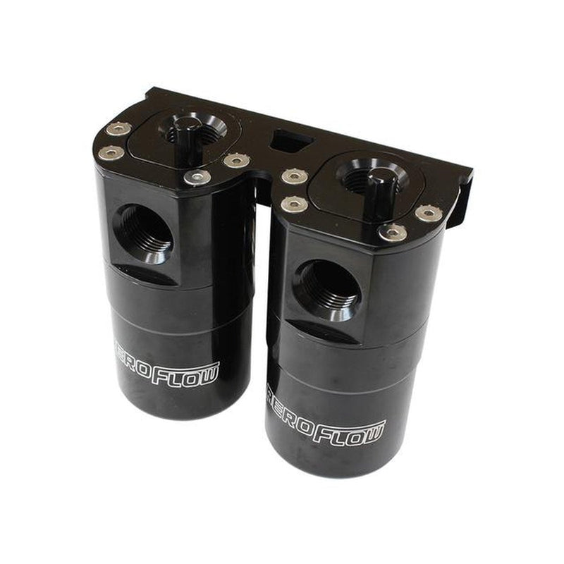 Aeroflow Dual Universal Catch CAN -10 ORB Black