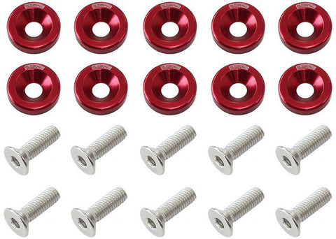 Aeroflow Billet Dress Up / Fender Bolt Red (10 Pack)