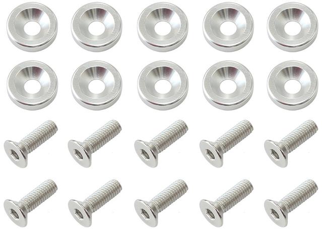 Aeroflow Billet Dress Up / Fender Bolt Silver (10 Pack)