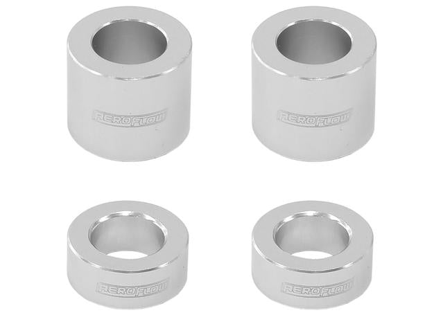 Aeroflow Billet Bolt Spacers Silver M6 1/4" 4 Pack