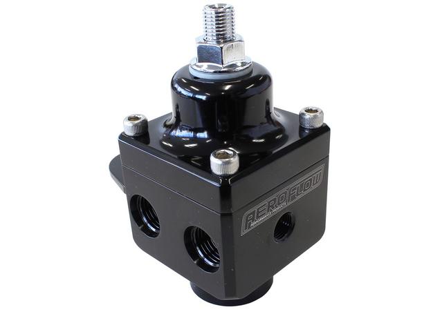 Aeroflow AF66-2048BLK 4 Port Fuel Pressure Regulator Black